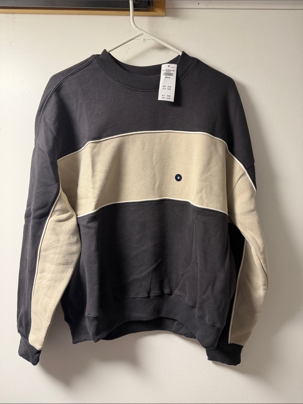 Men's Two-Tone Crewneck Sweatshirt - Gray & Cream